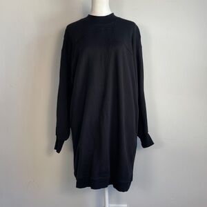 Lululemon Black Broken Beats Sweater Dress Size Small Terry Oversized Athleisure